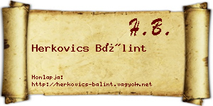 Herkovics Bálint névjegykártya