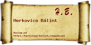 Herkovics Bálint névjegykártya